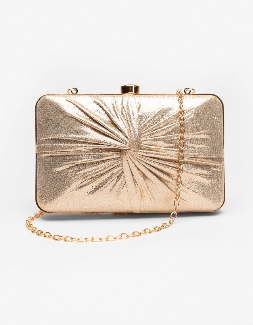 Rexine Gold Handbag - J. Junaid Jamshed