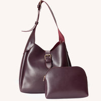 Rexine Burgundy Bag - J. Junaid Jamshed
