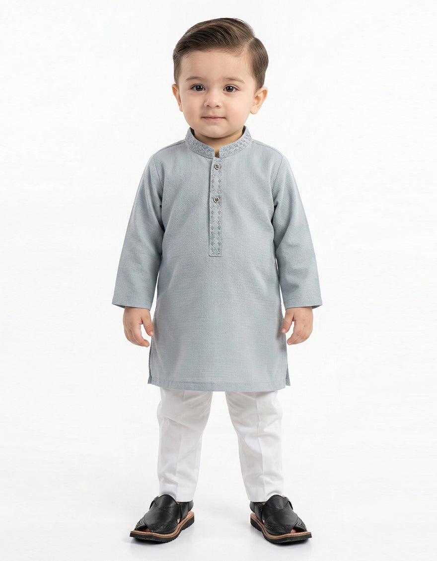 Blended Sky Blue Shalwar Kameez - J. Junaid Jamshed