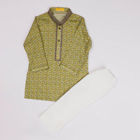 Cotton Yellow Lemon Shalwar Kameez - J. Junaid Jamshed