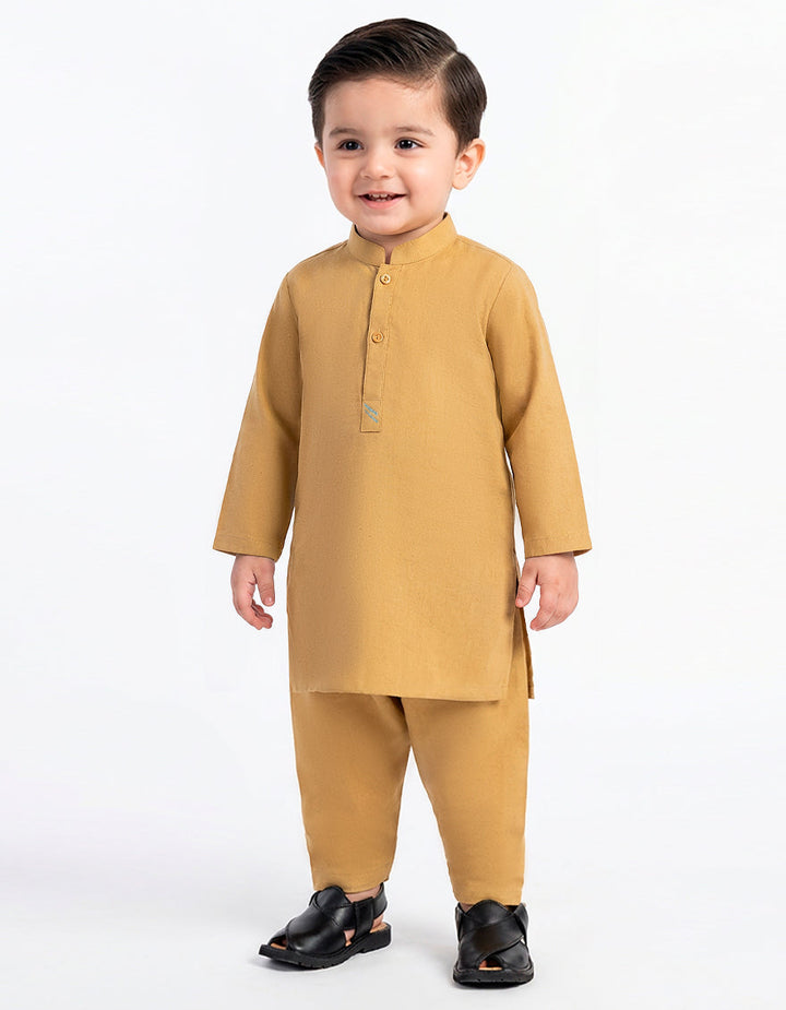 Polyester Mustard Shalwar Kameez - J. Junaid Jamshed