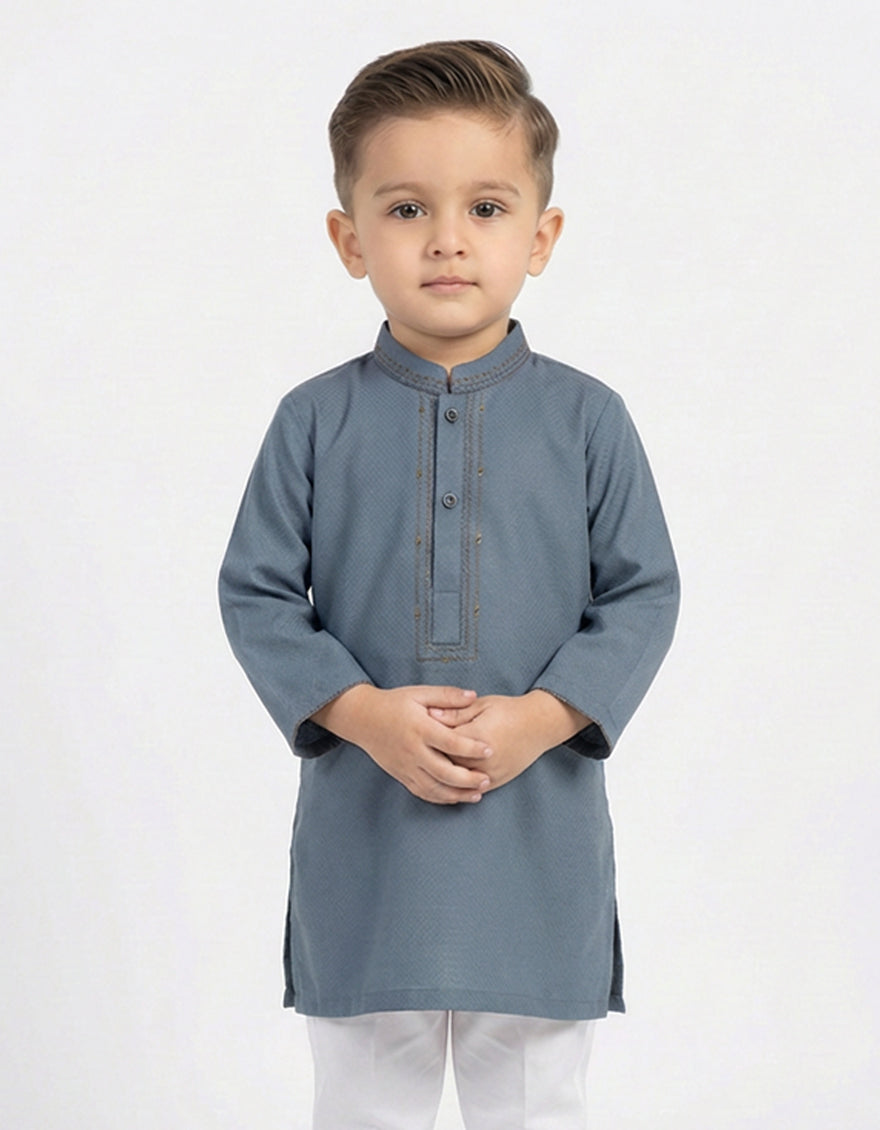 Blended Sky Blue Shalwar Kameez - J. Junaid Jamshed