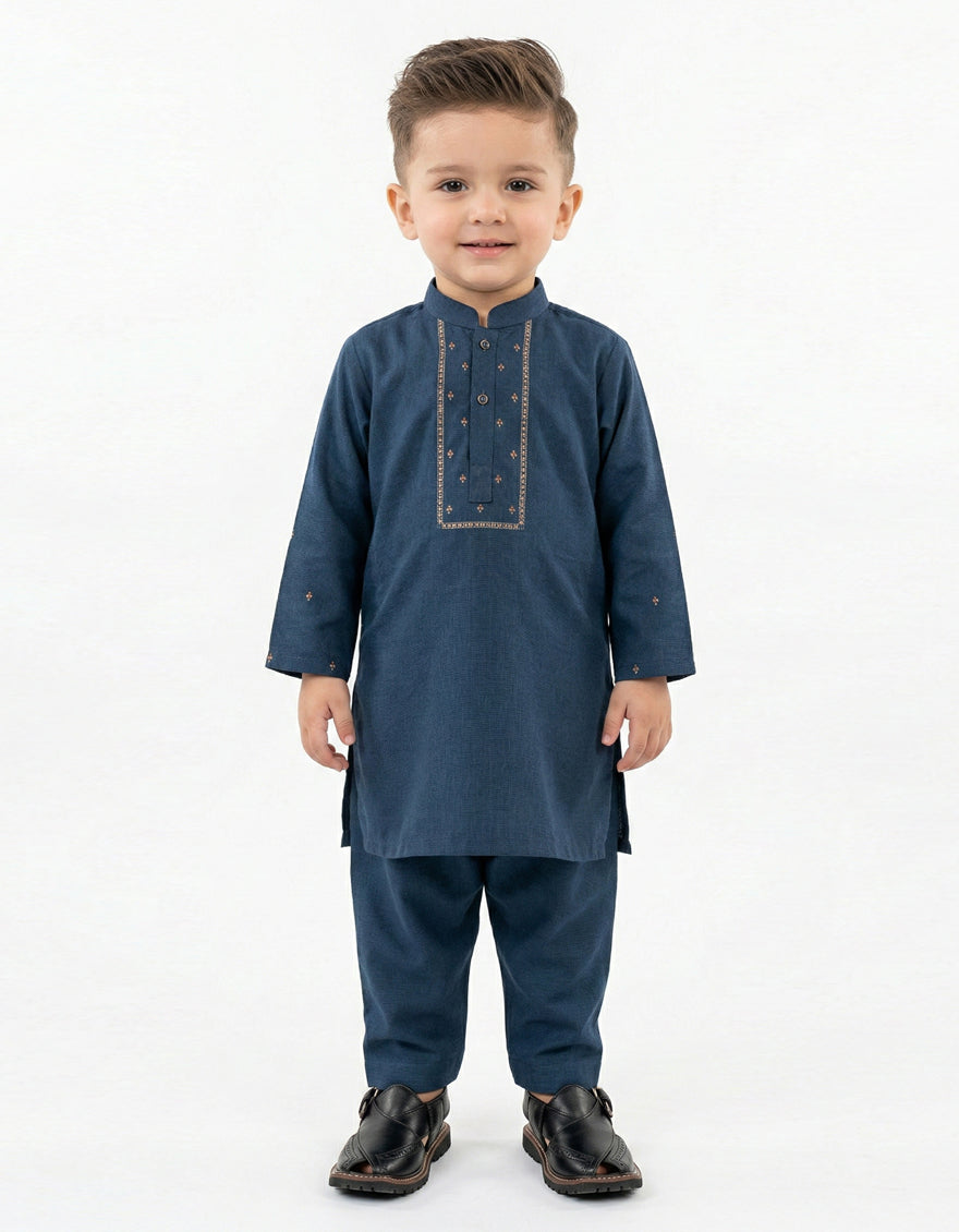 Polyester Blue Shalwar Kameez - J. Junaid Jamshed