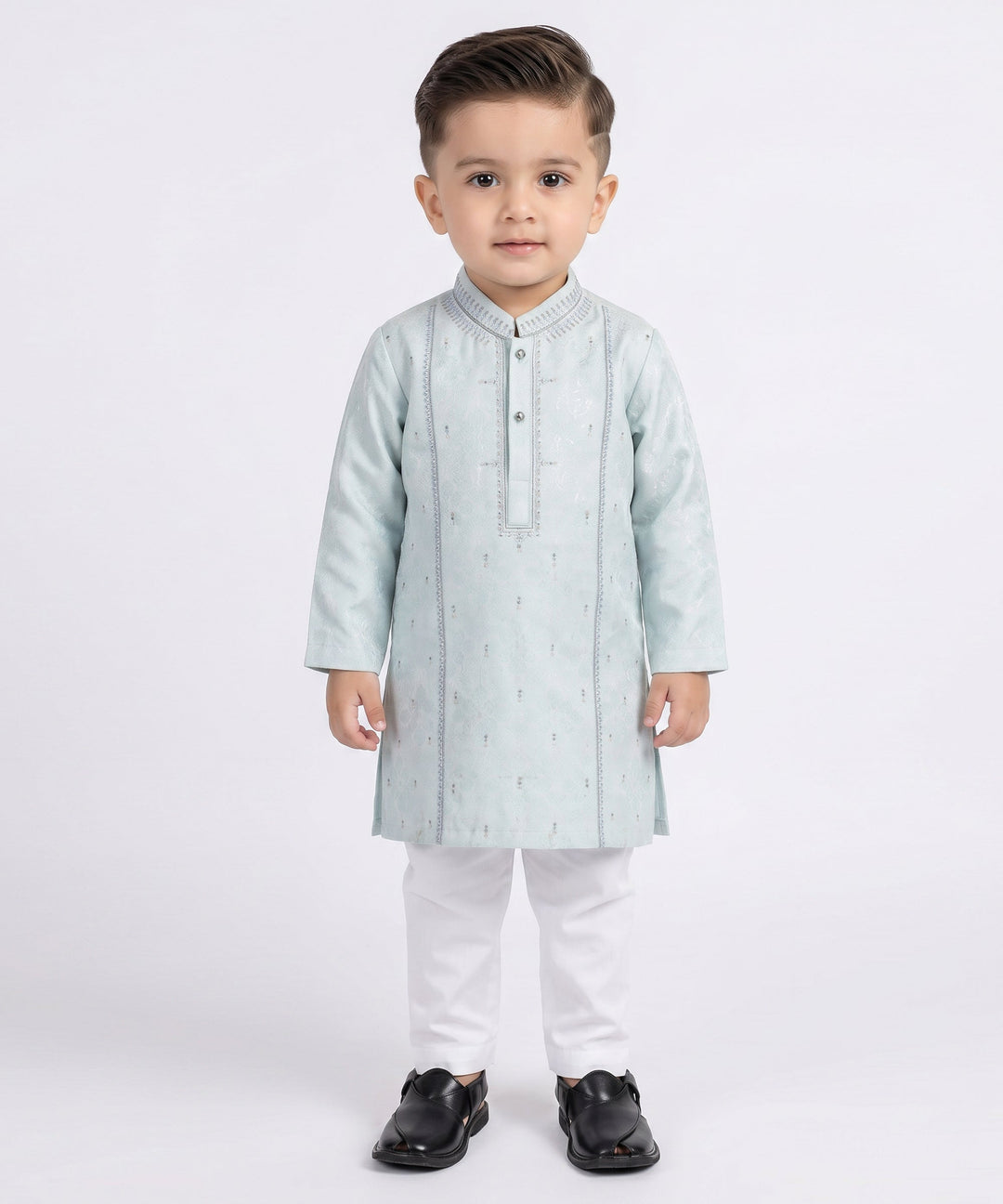 Polyester Ice Blue Shalwar Kameez - J. Junaid Jamshed