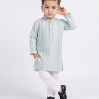 Polyester Ice Blue Shalwar Kameez - J. Junaid Jamshed
