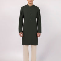 Blended Green Kurta - J. Junaid Jamshed