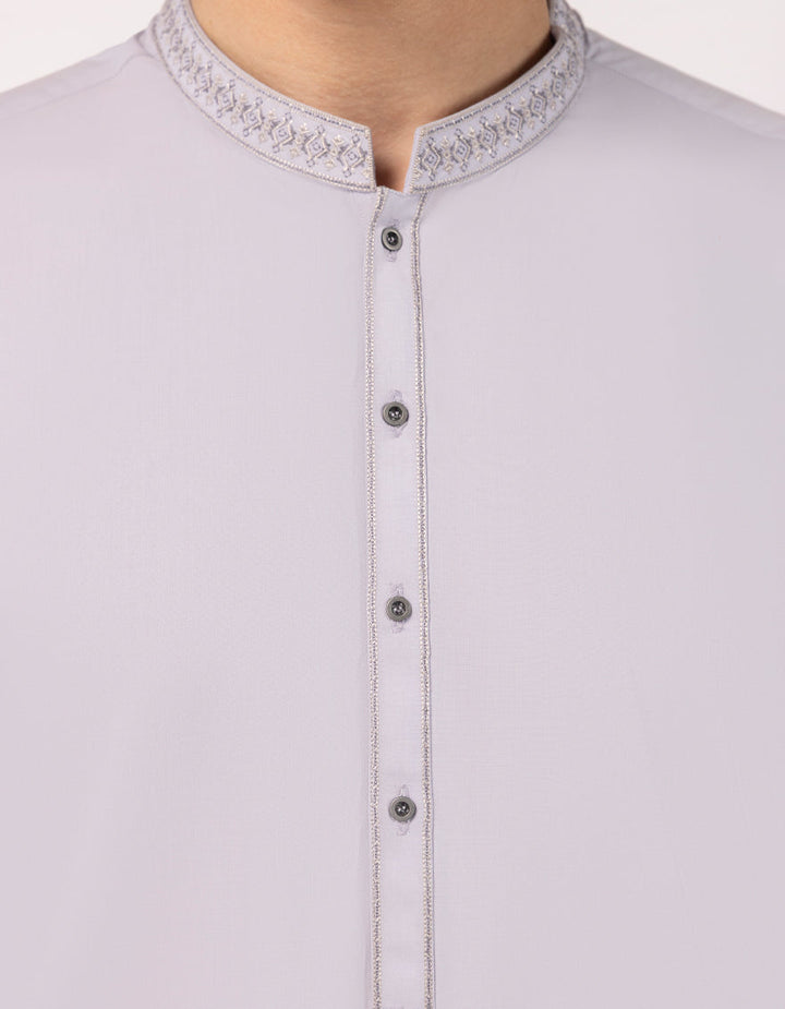 Blended Light Lilac Kurta - J. Junaid Jamshed