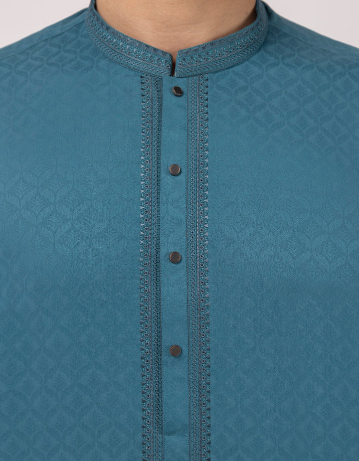 Blended Sea Green Kurta - J. Junaid Jamshed