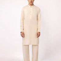 Blended Cream Kurta - J. Junaid Jamshed