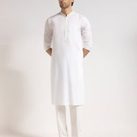 Cotton Off White Kurta - J. Junaid Jamshed