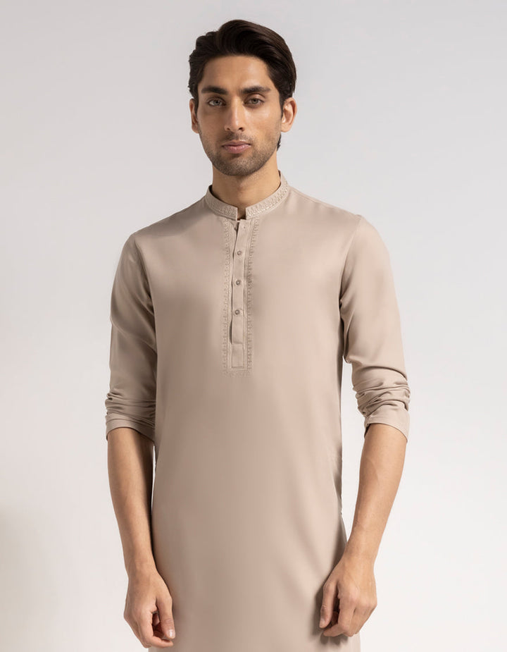 Blended Sand Kurta - J. Junaid Jamshed