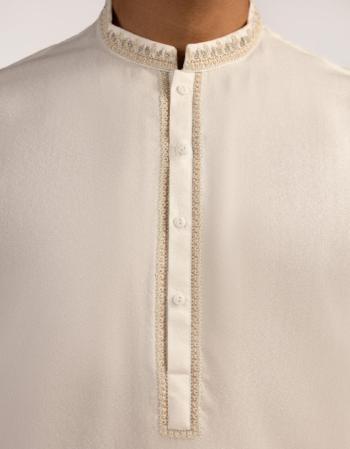 Blended Off White Kurta - J. Junaid Jamshed