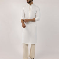 Cotton White Kurta - J. Junaid Jamshed