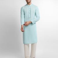 Cotton Light Turquoise Kurta - J. Junaid Jamshed