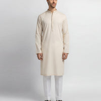 Cotton Cream Kurta - J. Junaid Jamshed