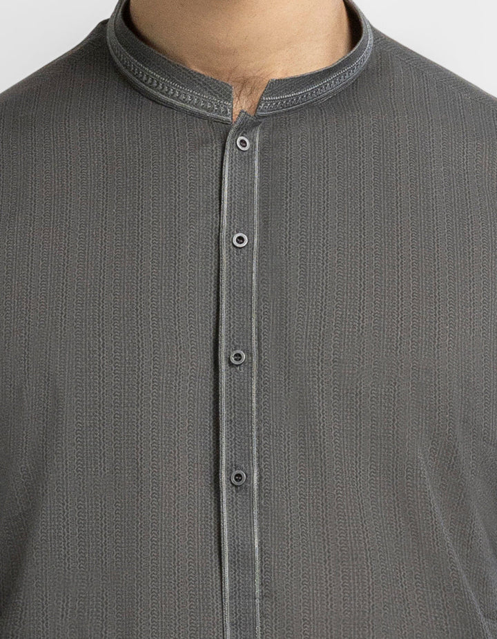 Cotton Sage Green Kurta - J. Junaid Jamshed