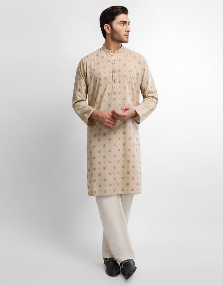 Cotton Fawn Kurta - J. Junaid Jamshed