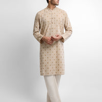 Cotton Fawn Kurta - J. Junaid Jamshed