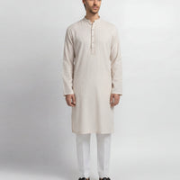 Cotton Off White Kurta - J. Junaid Jamshed