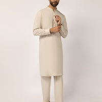 Blended Fawn Kurta Trouser- J. Junaid Jamshed