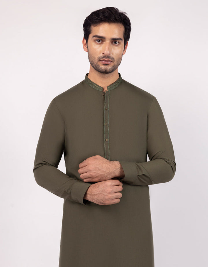 Polyester Green Kurta Trouser - J. Junaid Jamshed