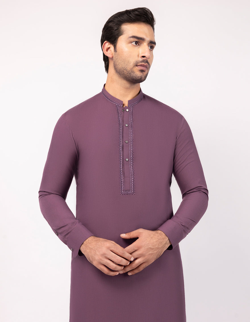 Polyester Purple Kurta Trouser - J. Junaid Jamshed
