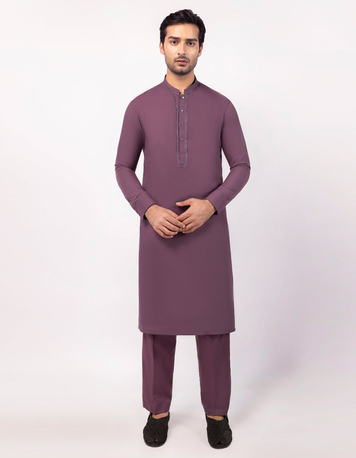 Polyester Purple Kurta Trouser - J. Junaid Jamshed