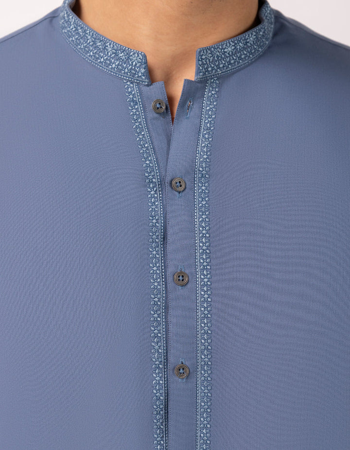 Polyester Blue Kurta Trouser - J. Junaid Jamshed