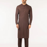 Blended Brown Kurta Trouser - J. Junaid Jamshed