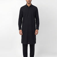 Blended Navy Blue Kurta Trouser - J. Junaid Jamshed