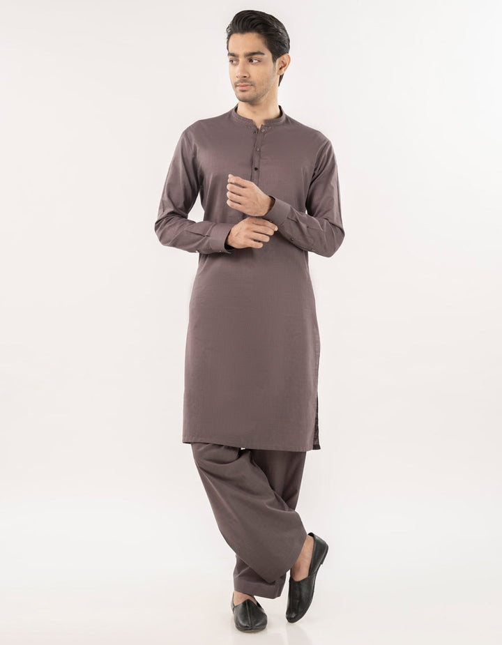 Blended Brown Shalwar Kameez - J. Junaid Jamshed