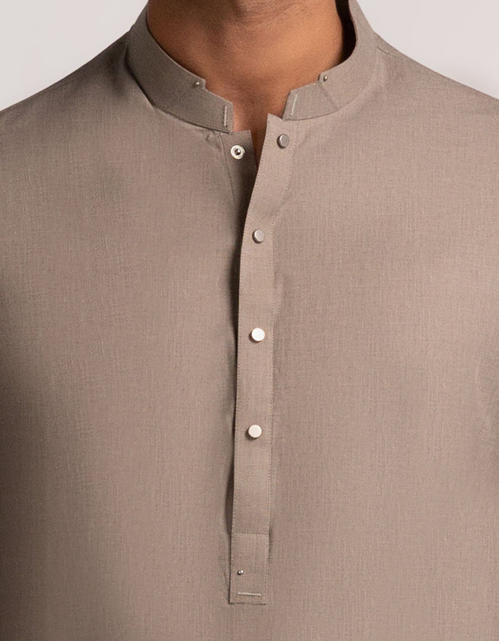 Cotton Light Brown Shalwar Kameez - J. Junaid Jamshed
