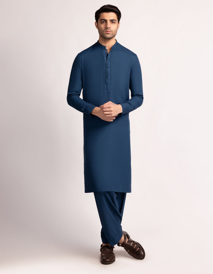 Blended Blue Shalwar Kameez  - J. Junaid Jamshed