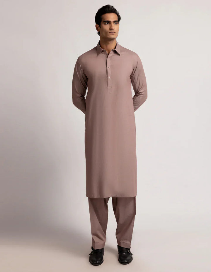 Cotton Deep Maroon Shalwar Kameez  - J. Junaid Jamshed