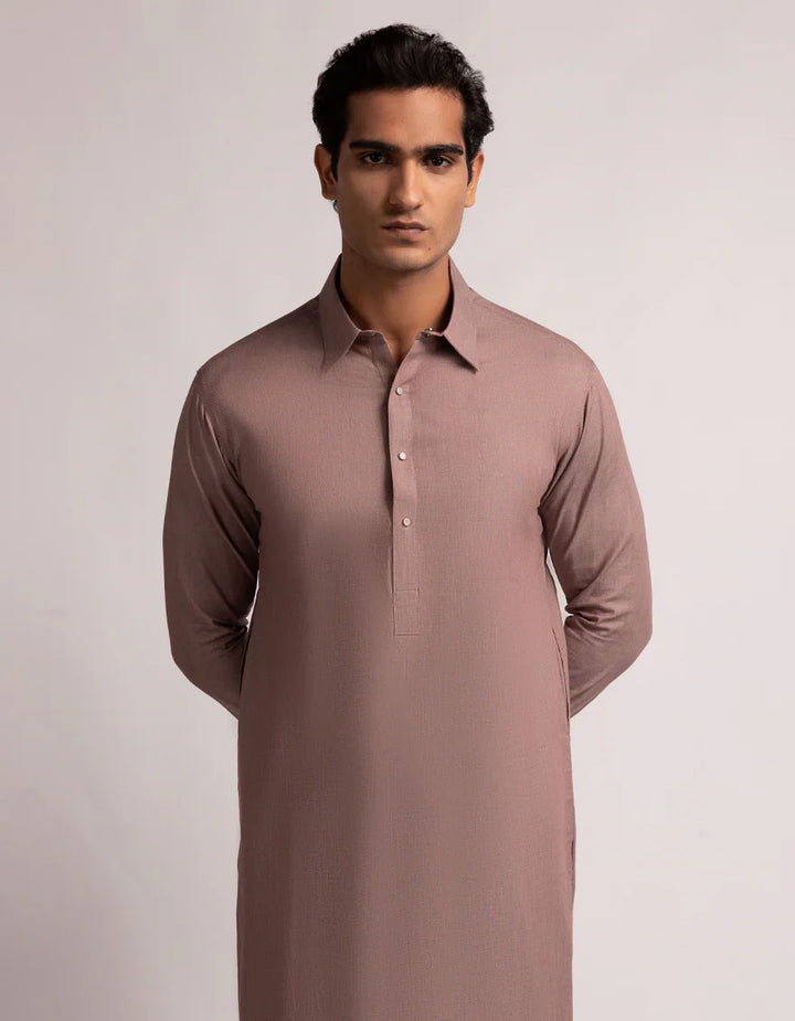 Cotton Deep Maroon Shalwar Kameez  - J. Junaid Jamshed