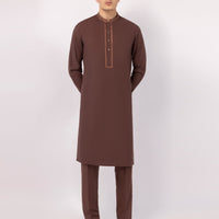 Polyester Brown Shalwar Kameez - J. Junaid Jamshed