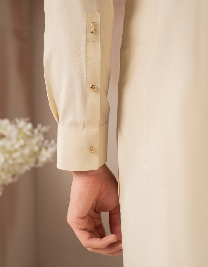 Blended Cream Shalwar Kameez - J. Junaid Jamshed