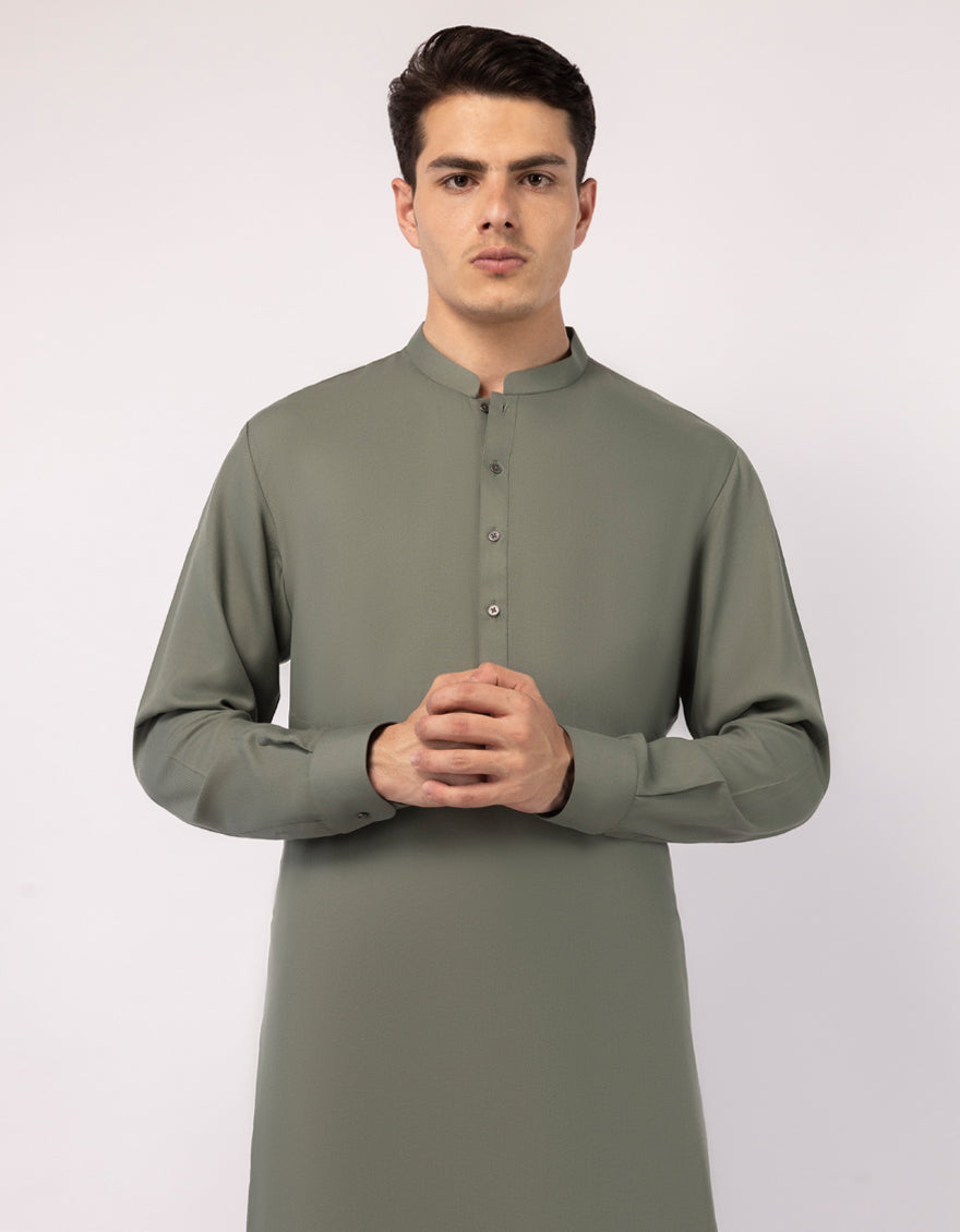 Blended Green Shalwar Kameez - J. Junaid Jamshed
