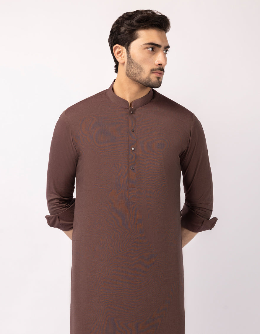 Cotton Brown Shalwar Kameez - J. Junaid Jamshed