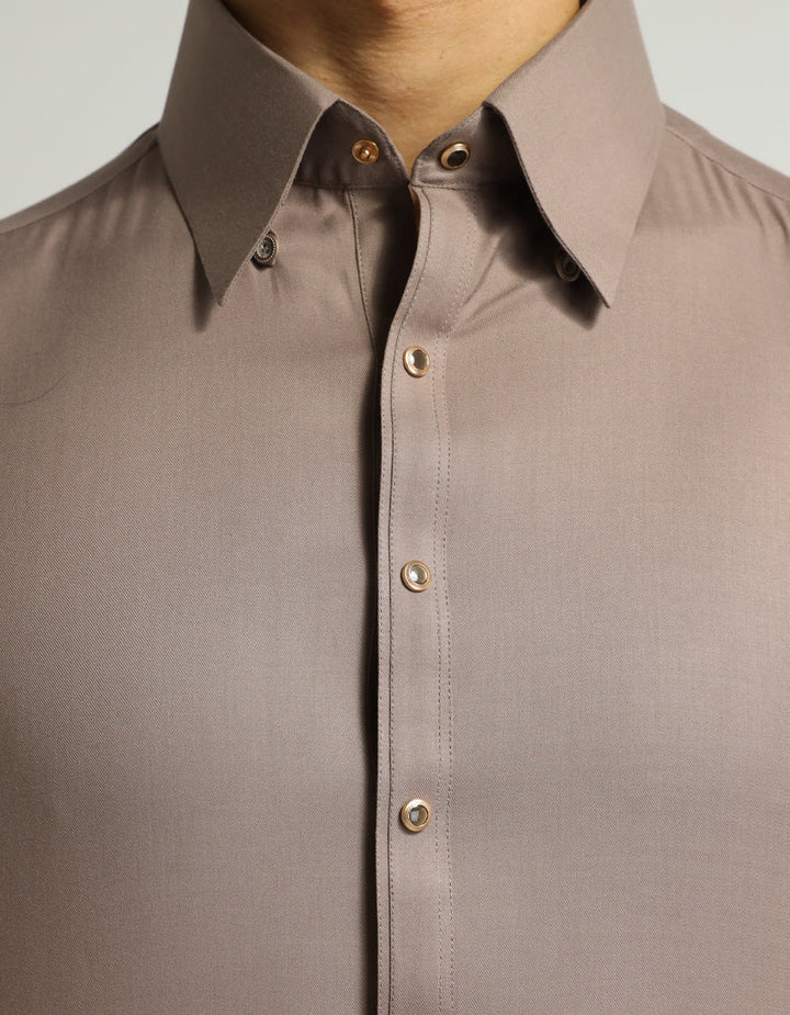 Blended Brown Shalwar Kameez - J. Junaid Jamshed