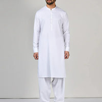 Blended White Shalwar Kameez - J. Junaid Jamshed