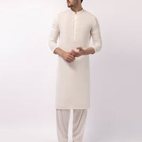 Blended Off White Shalwar Kameez - J. Junaid Jamshed