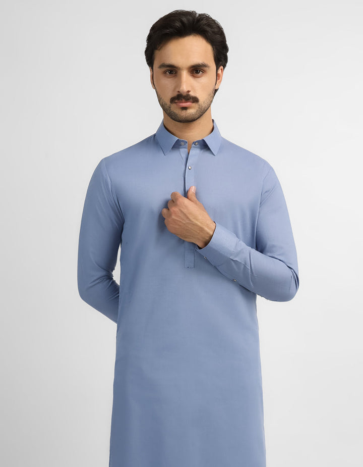 Blended Blue Shalwar Kameez - J. Junaid Jamshed