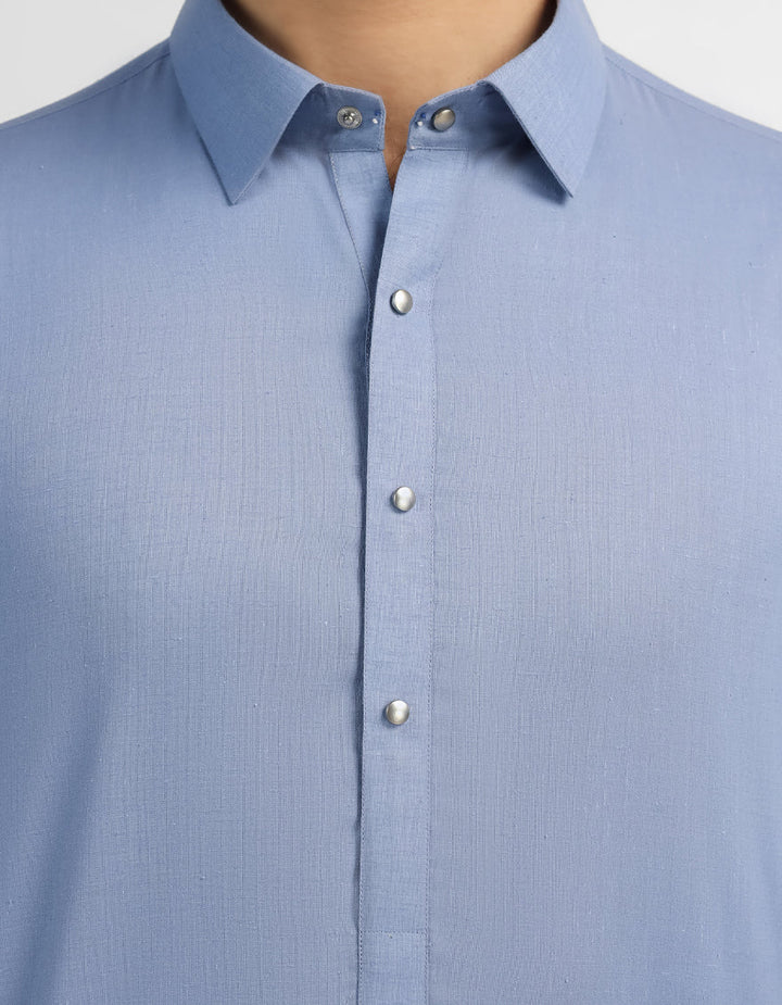 Blended Blue Shalwar Kameez - J. Junaid Jamshed
