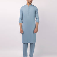 Blended Sky Blue Kurta Trouser - J. Junaid Jamshed
