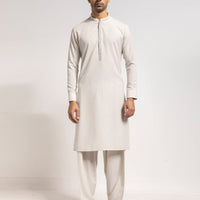 Polyester Pearl White Shalwar Kameez - J. Junaid Jamshed