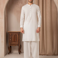 Blended White Shalwar Kameez - J. Junaid Jamshed