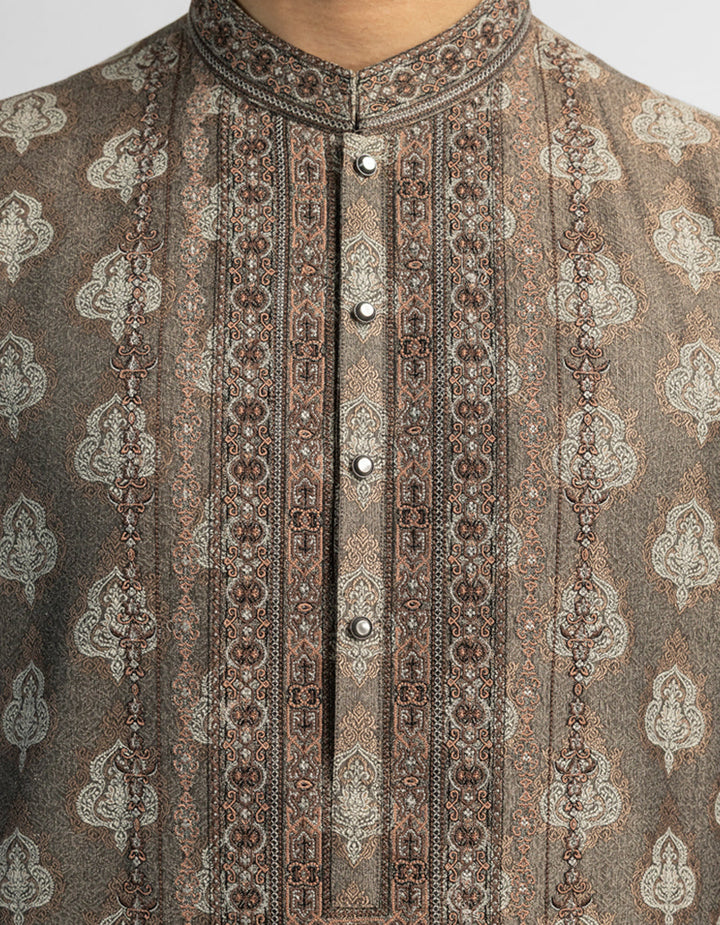Polyester Silver Special Kurta - J. Junaid Jamshed