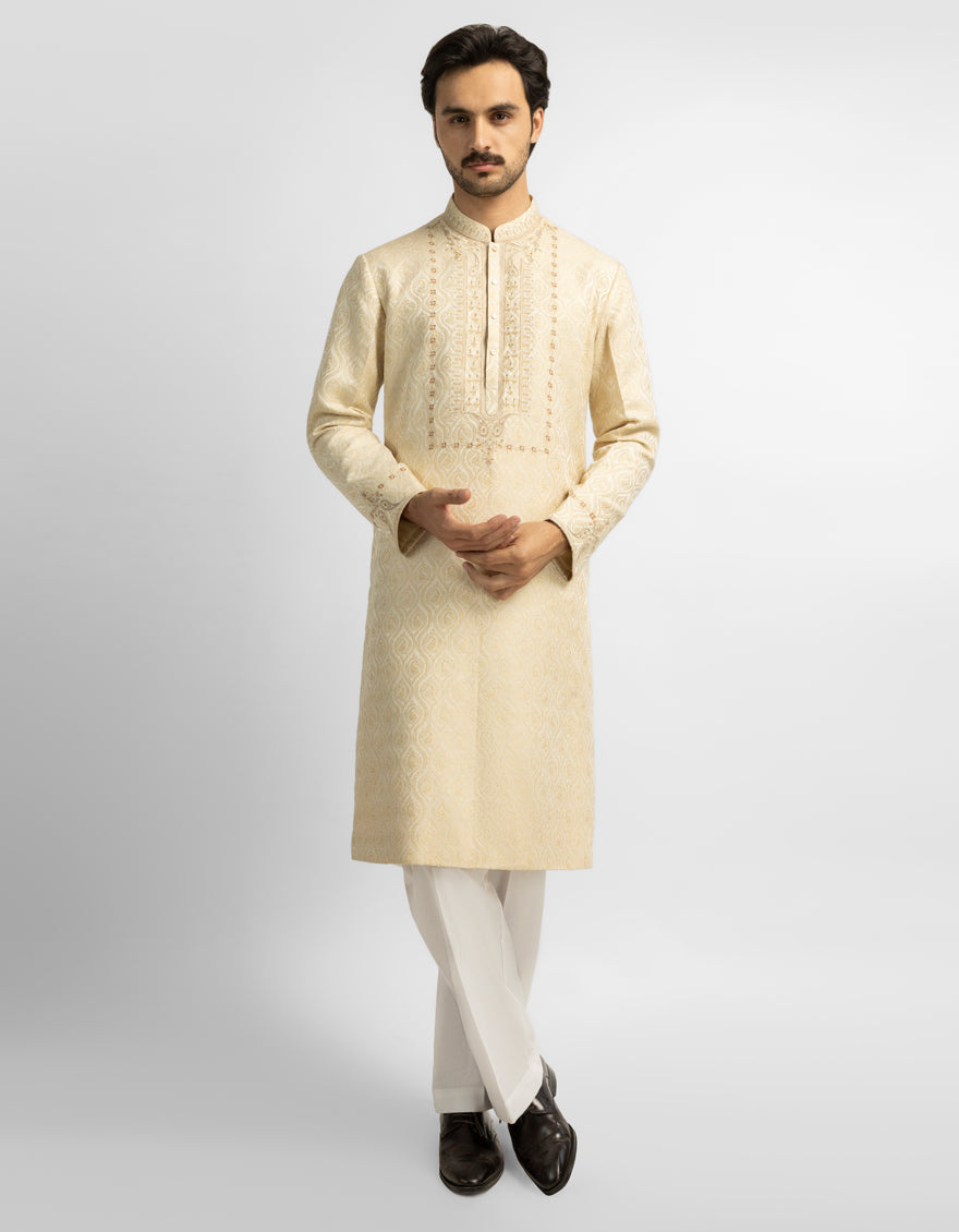 Blended Fawn Special Kurta - J. Junaid Jamshed
