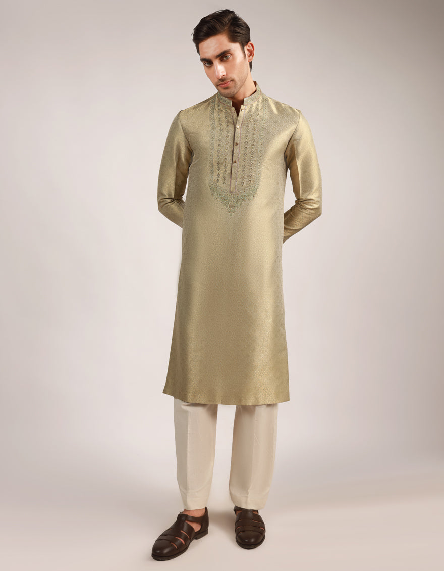 Blended Gold Special Kurta - J. Junaid Jamshed